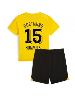 Otroški Nogometna dresi replika Borussia Dortmund Mats Hummels #15 Domači 2023-24 Kratek rokav (+ hlače)